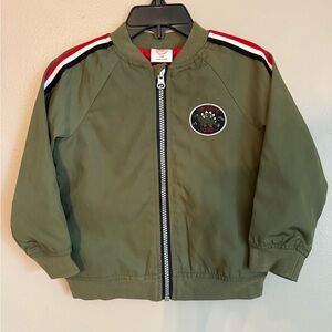 Wonder Nation Olive Bomber Jacket with Patch